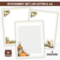fall harvest stationery journal paper lined and unlined